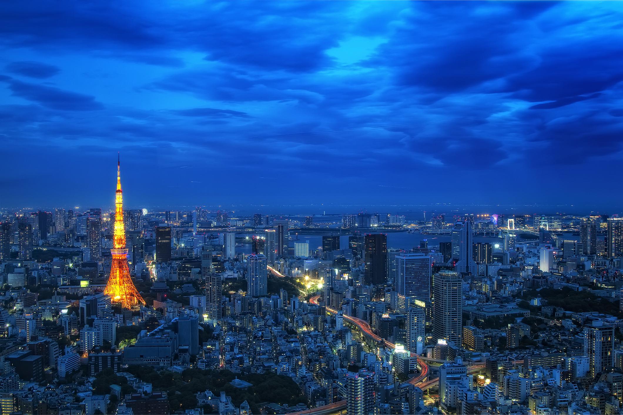 Tokyo cityscape with Mount Fuji